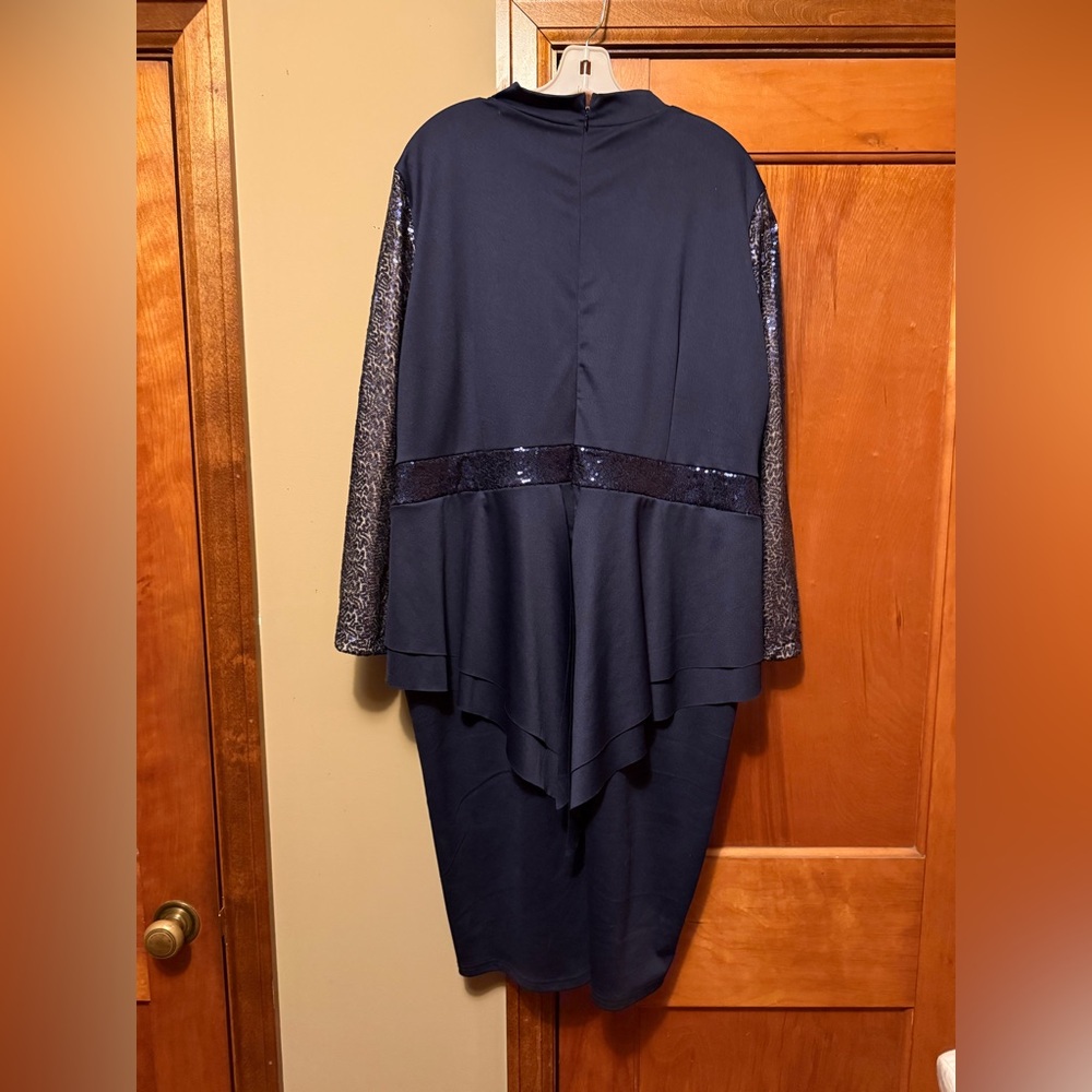 Elegant Navy Sequin Dress - Picture 4 of 7